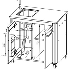 Outdoor Kitchen 90 With Sink and Tap