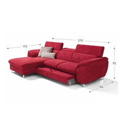 Chaise Longue Sofa Bed Adjustable Headrests