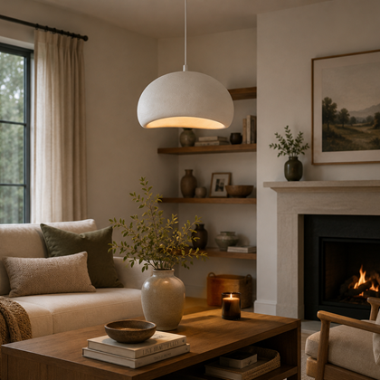 LED Pendant Lamp E27 – White & Grey D500