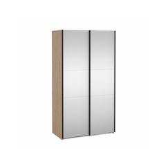 Como Wardrobe with 2 Sliding Doors – Jackson Hickory & Mirror