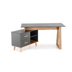 Office Desk With Drawer - Anthracite & Wotan Oak