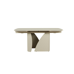 Dining Set – Extendable Grey Ceramic Table & 6 Beige Chairs