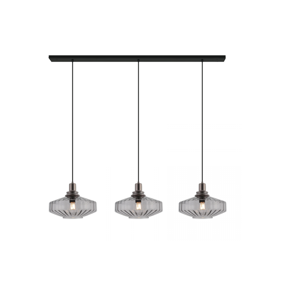 Line Light 3xe27 Max 40w Glass Anodised Dark Grey