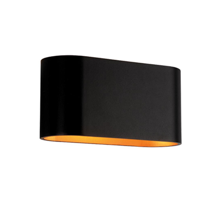 Decorative Oval Wall Light Black Gold G9