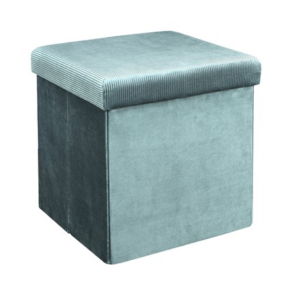 Blue Velvet Storage Box-Pouf