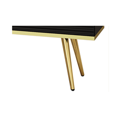 TV Unit MDF with Gold Legs – Black