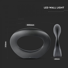 9W LED Wall Light – Black Body, Warm 3000K