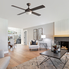 Brown Ceiling Fan with Light