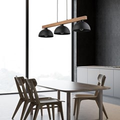 Pendant Lamp Oslo 3 Panels E27 15W Black