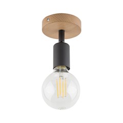 Wall and Ceiling Lamp Simply Wood E27 15W Black