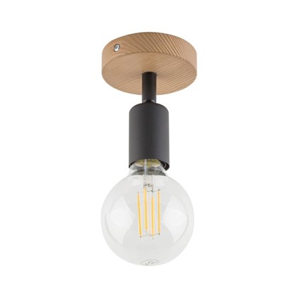 Wall and Ceiling Lamp Simply Wood E27 15W Black