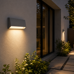 Plastic LED Corner Wall Light Grey