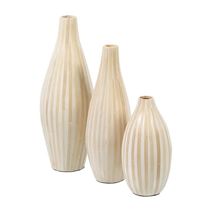 Vase Beige Bamboo 18x18x52cm