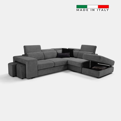 L-Shaped Sofa Bed 2-Seater With Corner Right 00296-R28