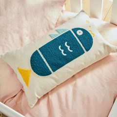 Multi-Coloured Cushion Cover with Fish 30 x 50 cm