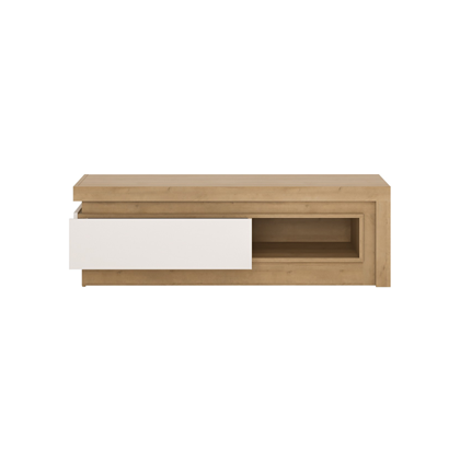 TV Unit 1 Shelf – Oak Riviera Light & White High Gloss