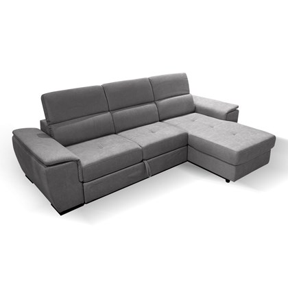 Sofa 3 Seater with Chaise Reversible Light Grey