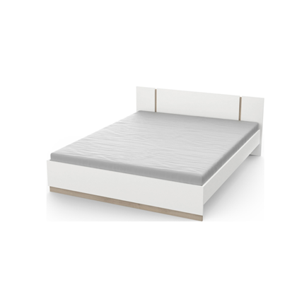 Bed 160x200 cm - Matt White/Kronberg Oak