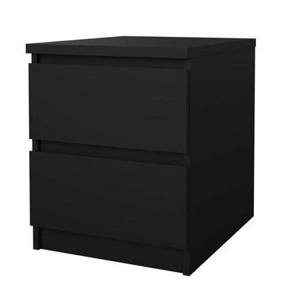 Black Naia Nightstand 2 drawers