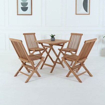 Square Folding Table with 4 Foldable Chairs