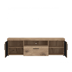 TV Unit 2 Doors 1 Shelf – Viking Oak & Grey Cosmos