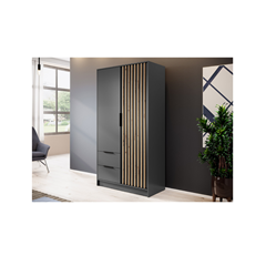 Wardrobe 2 Doors 2 Drawers – Oak & Graphite