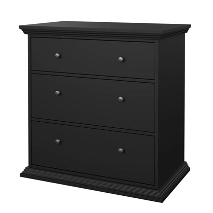 North Chest with 3 Drawers Black