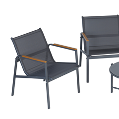 Garden Sofa Set of 4 Aluminium Grey