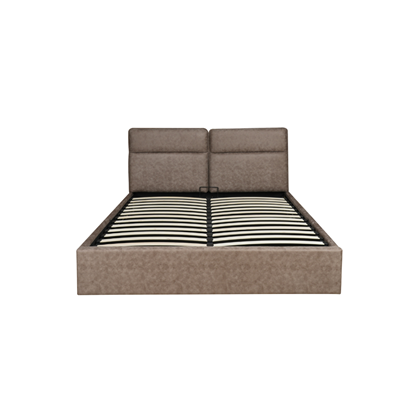 Upholstery Bed with Gaslift 160 x 200 cm - Brown