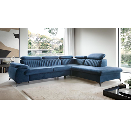 Corn Sofa Bed II with Chaise Right – Blue