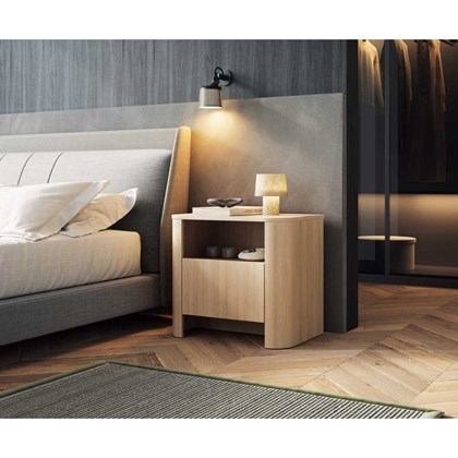 Nightstand 1 Shelf & 1 Door - Oak