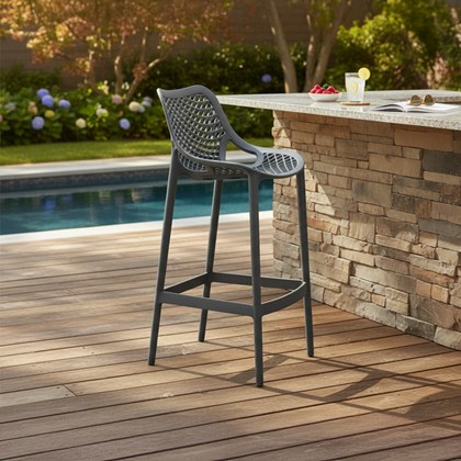 75cm Bar Stool in Dark Grey