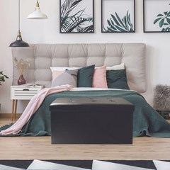 Foldable Bench Storage Black