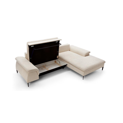 Corner Sofabed with Chaise Right 268cm – Light Beige
