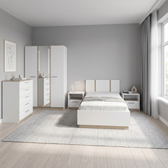 Bedroom Set 90x200– White & Kronberg Oak