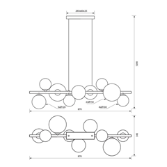 Suspension Galileo Smoked Glasses