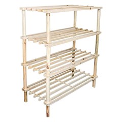 Shoes Rack 4 Layers Made of Natural Wood