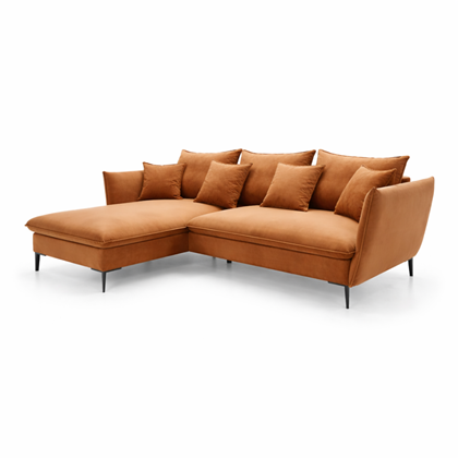 Corner Sofabed with Chaise Left 258cm – Orange