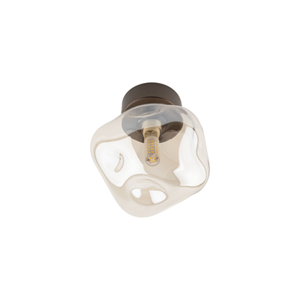Sculptural Glass and Metal Ceiling Lamp 1L G9