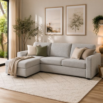Sofa 3-Seater with CHL Left - Light Grey
