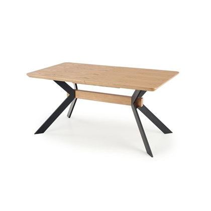 Extendable Dining Table - Natural Oak & Black