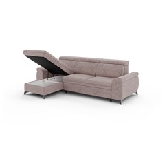 Sofa LH with Adjustable Headrests & Storage -  Grey