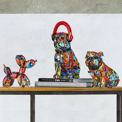 Bulldog with Headphones Pop Art