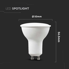LED Spotlight 4.5W GU10 SMD White Plastic Milky Cover 3000K 6pcs Pack