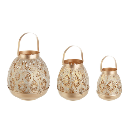 Namid Champagne Fat Lantern 15x17h