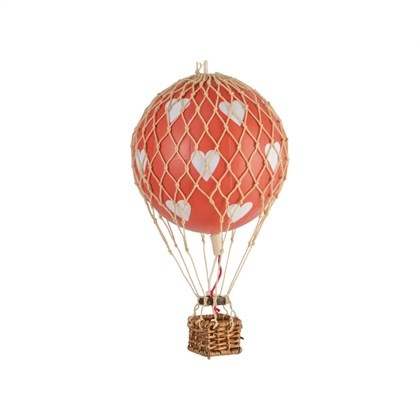 Vintage Balloon Model Floating the Skies Red Hearts