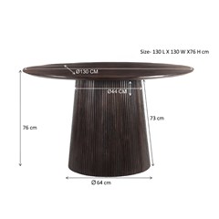 Salvator Walnut Round Table 130cm