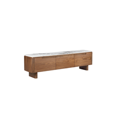 TV Unit – Ceramic & Walnut