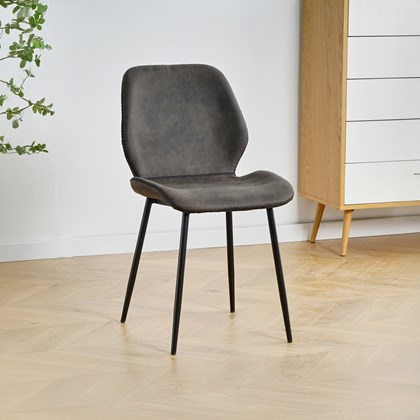 Dining Chair Microfiber Dark Grey