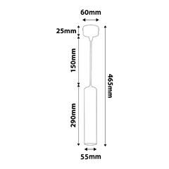 Round White GU10 Pendant Light – 29 cm Body
